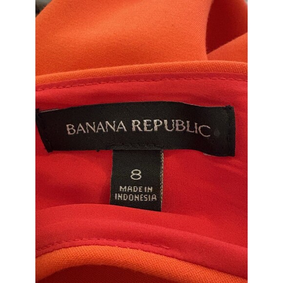 Banana Republic Orange Sleeveless Midi Dress Size 8 Criss Cross Back Pockets - Picture 10 of 10